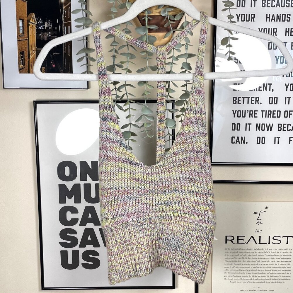 Ecote Urban Outfitters Multicolored Crochet Festival Crop Top - Size Medium